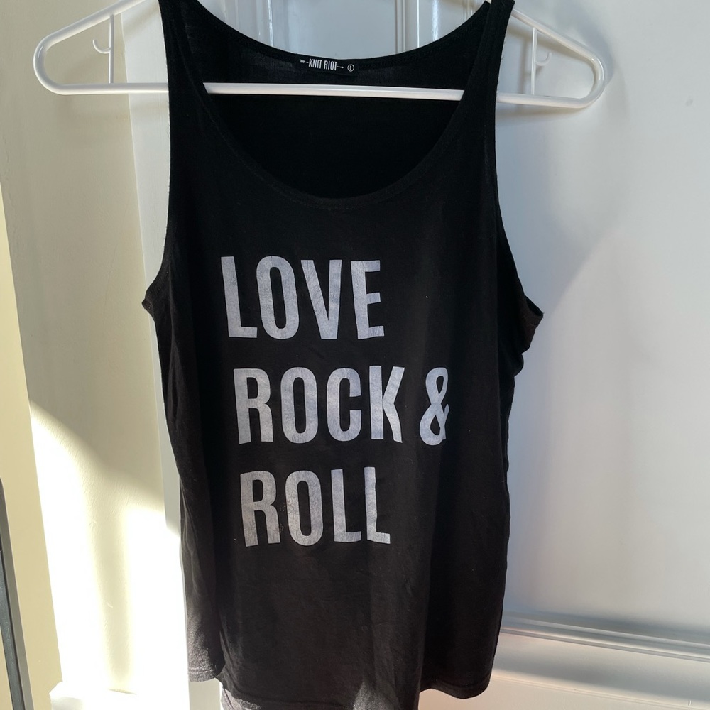 Girls large LOVE ROCK & ROLL Knit Riot tank top